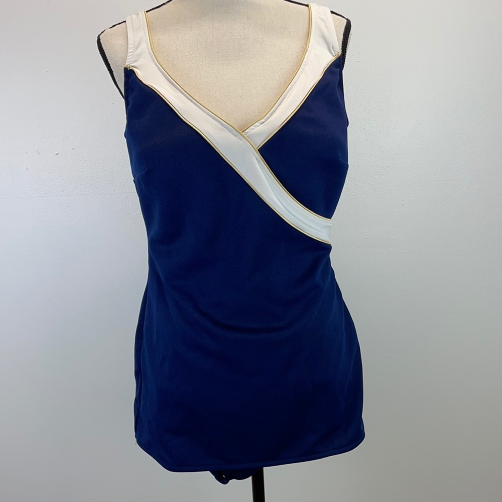 Longitude Vintage Swimsuit Swimdress Nautical